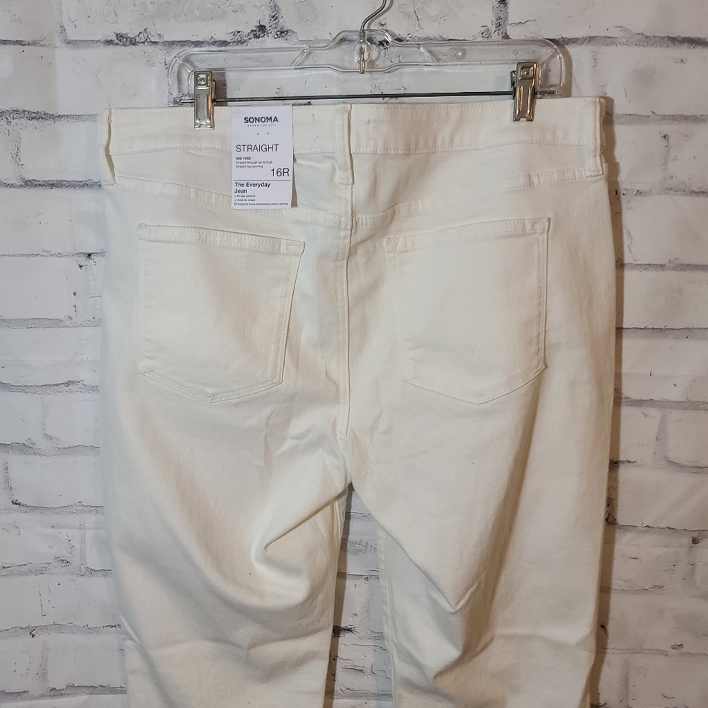 New Sonoma White Jeans Sz 16R Straight - Picture 8 of 8